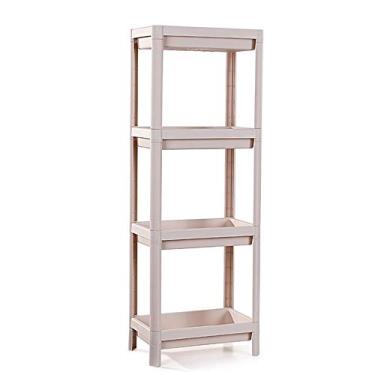 Imagem de Prateleira de chuveiro, multicamadas brancas de plástico destacável prateleiras de armazenamento para banheiro cozinha quarto (cor: cáqui, tamanho: três)