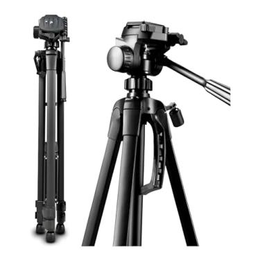 Imagem de Tripé Profissional Universal 1,80 Metros Preto 360° para Câmeras Fotográficas com Suporte de Celular e Bolsa