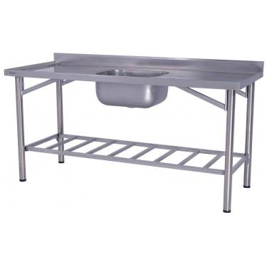 Imagem de Pia Industrial Benfati Inox 304 190x70cm Paneleiro Gradeado com 1 Cuba 613GR