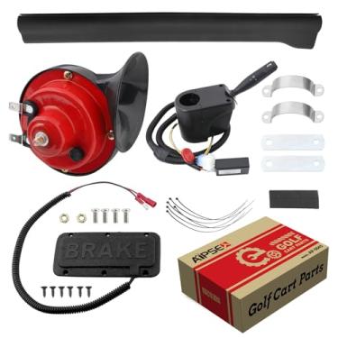 Imagem de AIPSET Kit de pisca-pisca para carrinho de golfe de 12 V, kit universal de seta compatível com EZGO/Club Car/Yamaha a maioria dos modelos, inclui buzina, pastilha de freio, chicote de fiação de