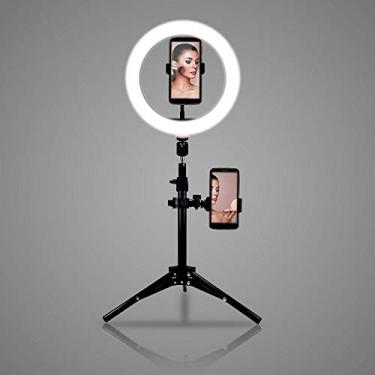 Imagem de Refletor de Led Ring Light 3 Funções 5W USB c/Controle Suporte p/Celular Tripè 25 cm de Ø Ref. MB84372