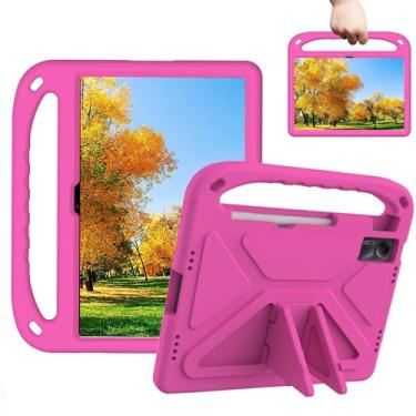 Imagem de Sfulatdc Capa para tablet infantil com alça e suporte, à prova de choque, proteção total, leve para Xiaomi Redmi Pad SE 11 polegadas, rosa