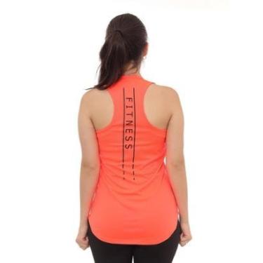 Imagem de Camiseta Regata Feminina Dry Proteção contra os raios solares UVA e UVB Estampada Poliester Academia-Feminino