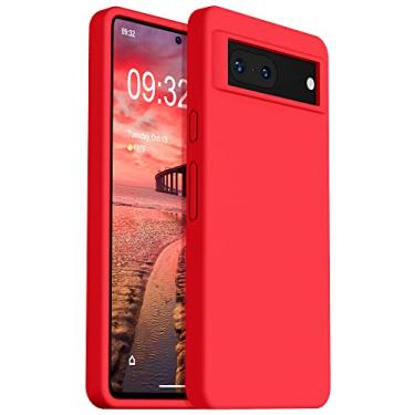 Imagem de OTOFLY Capa projetada para Pixel 7, capa fina de silicone à prova de choque para Google Pixel 7 de 6,3 polegadas (vermelha)