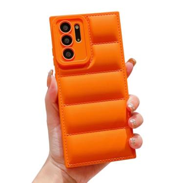 Imagem de Yueyoer Capa acolchoada para Samsung Galaxy Note 20 Ultra, capa protetora 3D, toque macio, moderno, confortável, para meninas e mulheres [alta proteção antiarranhões] (laranja)