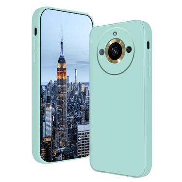 Imagem de Wousunly Compatível com Realme 11 Pro Plus, capa de silicone líquido, verde-escuro, toque suave Realme 11 Pro Plus, capa fina de silicone à prova de choque (azul)