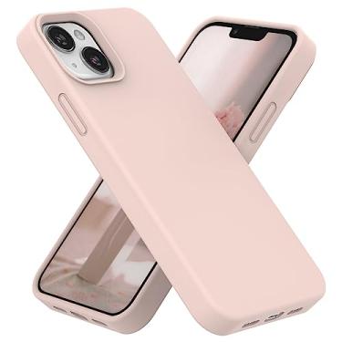 Imagem de Capas de silicone para iPhone 13 Series, incluindo iPhone 13 Mini (5,4 polegadas), iPhone 13 (6,1 polegadas), iPhone 13 Pro (6,1 polegadas) e iPhone 13 Pro max (6,7 polegadas) (areia rosa, iPhone 13