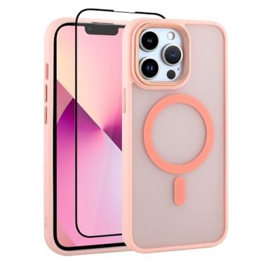 Imagem de Mophinda Capa de telefone magnética rosa para iPhone 13 Pro, compatível com Magsafe Soft TPU Bumper Case Proteção Mil-Grade, Resistente a Amarelecimento, Anti-riscos 15.5 cm