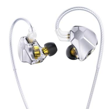 Imagem de Kinboofi Fone de ouvido Bass com fio, CCZ BC04 personalizado BA IEM de alta frequência, fone de ouvido com som estéreo IEM com cabo banhado a prata de cobre livre de oxigênio para sistema de músico