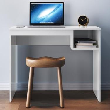 Imagem de Mesa Escrivaninha Noronha Quarto Escritório Estudo Jogos Trabalho Madeira Mdp Branco