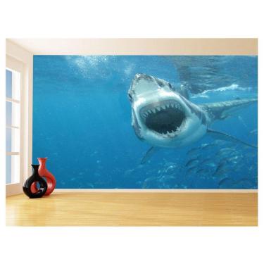 Imagem de Papel De Parede 3D Animais Tubarão Fundo Do Mar 3,5M Anm553