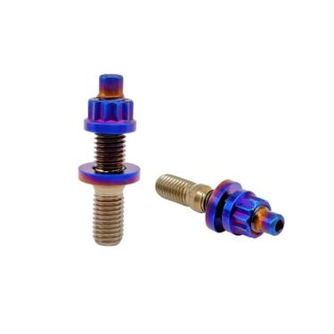 Imagem de Kit de parafusos de titânio RISON M8/M10 Kit de parafusos de titânio GR5 Kit de parafusos de titânio 12 peças/conjunto (azul queimado, M10 x 1,25 x 54 mm)