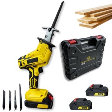 Imagem de Serrote Elétrico Sabre 48V com 2 Baterias – Ideal para Poda de Galhos, Metal e PVC | Potência e Versatilidade para Jardinagem e Manutenção | Cortes Rápidos e Precisos com Conforto e Segurança