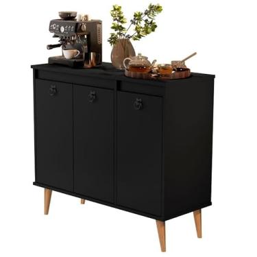 Imagem de Buffet París Jalmac 3 Portas - Olimpíco - Preto fosco Jalmac