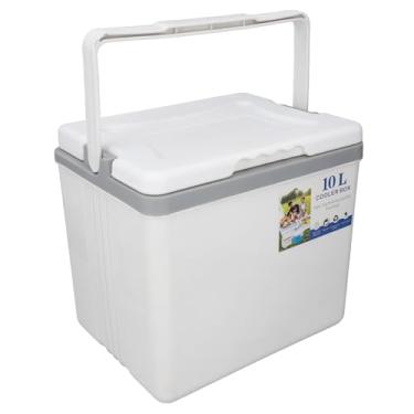 Imagem de Caixa Térmica Isolada Eps 10l Com Alça, Caixa Fria Portátil para Alimentos, Bebidas, Cerveja, para Acampamento, Piquenique, Pesca, Uso Comercial (WHITE)