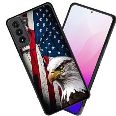 Imagem de smauncucn Capa para Galaxy S23, fina, antiarranhões, bordas antiderrapantes, à prova de choque, capa protetora traseira de TPU para Samsung Galaxy S23 5G de 6,1 polegadas, bandeira americana de águia