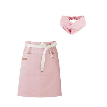 Imagem de Avental de Cintura e Faixa Rosa Chef Cozinha Confeitaria Spa