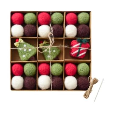 Imagem de shamjina DIY Conjunto de guirlanda de bolas de feltro de Natal Faixa de feltro Decoração de Natal fofa Enfeites de Natal pendurados para lareira Árvore de, Arvore de Natal