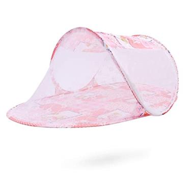 Imagem de Barraca da Rede do Berço do bebê, Fechamento Com Zíper Dobrável Portátil Respirável Capa de Rede da Cama do bebê para Infantil (Rosa)