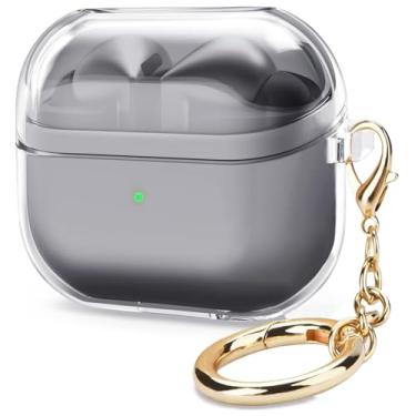 Imagem de Koujaon Capa compatível com Samsung Galaxy Buds 3 e Galaxy Buds 3 Pro, capa transparente para Galaxy Buds 3 Pro, Galaxy Buds 3 Capa protetora com mosquetão (transparente)