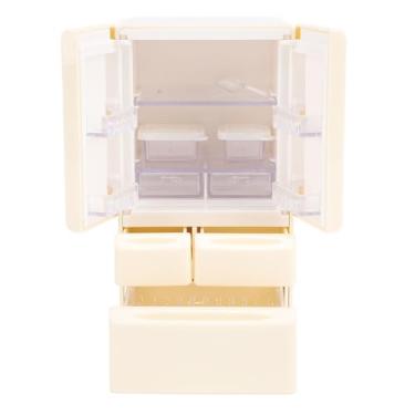 Imagem de Brinquedo de Geladeira para Casa de Bonecas Em Miniatura, Geladeira de Porta Dupla Realista para Casa de Boneca, Jogo de Fantasia, Adequado para Coleção e Exibição, (Bege)