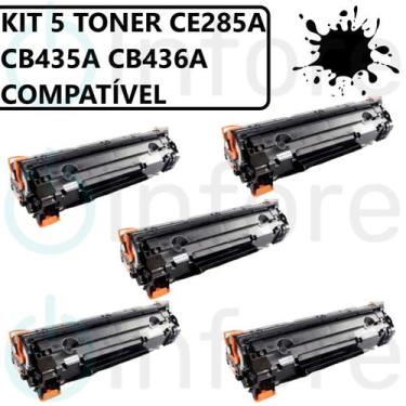 Imagem de Kit 5 Toner Ce285a cb435a cb436a P1102w M1132 M121 M1212 85a 35a 36a P