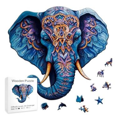 Imagem de Quebra Cabeça de Madeira Elefante, Wooden Puzzle | Diversão para toda família (A3)