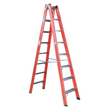 Imagem de Escada em Fibra Tesoura Dupla 8 Degraus 2,40m WBertolo
