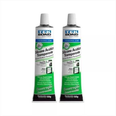 Imagem de 2 Adesivos Silicone Acético Construção Veda Porta Janelas 50g - Tekbon