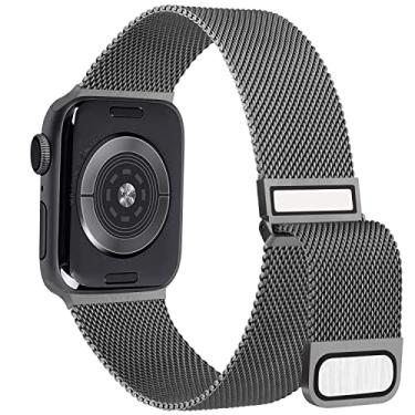 Imagem de Hanama Correia compatível com Apple Watch correia 38 mm 40 mm 41 mm 42 mm 44 mm 45 mm 49 mm, pulseiras de substituição de metal de aço inoxidável clássico para iWatch Series SE 8 7 6 5 4 3 2 1