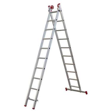 Imagem de Escada Extensiva de Alumínio 10 x 2 Degraus 2,97 x 5,0 Metros EVALD