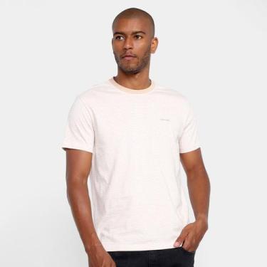 Imagem de Camiseta Calvin Klein Listrado Micro Masculina, Off white, GG