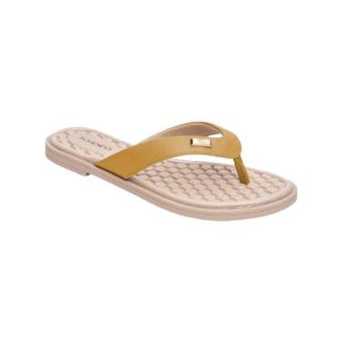 Imagem de CHINELO FEM. AJUSTE FINO, COURO SOFT MIELLE (Creme/Amarelo, BR, Adulto, Numérico, 35)