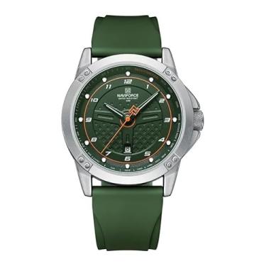 Imagem de Relógio de Pulso para Homem, Pulseira de Borracha Verde, Mostrador Verde, 45 mm