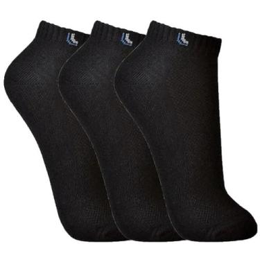 Imagem de Meia Adulto Lupo AU Walk Kit 3 Pares Cano Curto Preta 32250, 41/44