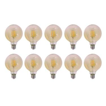 Imagem de Kit 10 Lâmpada Filamento Led Vintage Redonda G95 4W Gold - Nj
