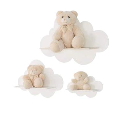 Imagem de Trio De Nichos Modelo Nuvem Em Mdf Quarto De Bebê - LuckBabyEnxovais, 