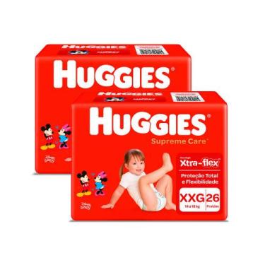 Imagem de Kit 2 Fralda Huggies Supreme Care Tamanho XXG Mega 26 Unidades Descart