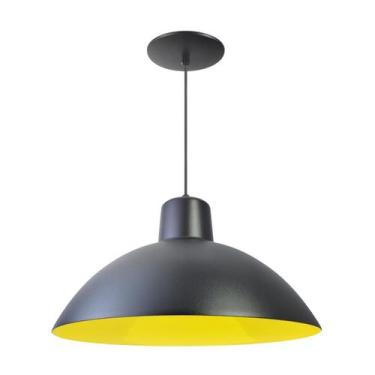 Imagem de Luminária Pendente Chinesa 33cm Interior Amarelo Com Fiação 110/220v -