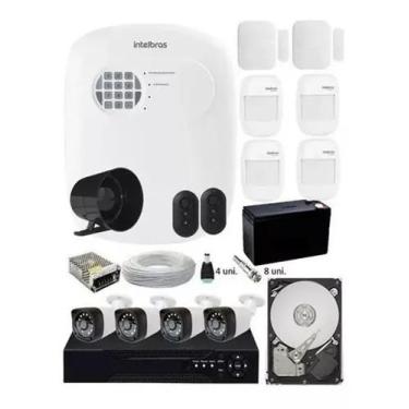 Imagem de Kit Alarme Residencial Sem Fio + Kit 4 Câmeras Full Hd 1080p Infra - I