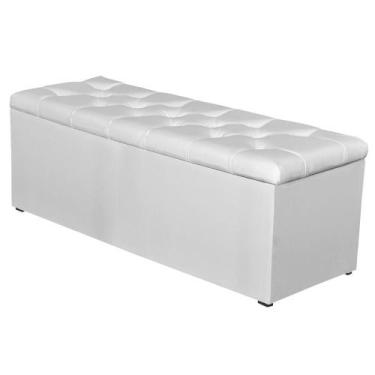 Imagem de Calçadeira Baú 160 cm Paris material sintético Branco - JS Móveis, Bra