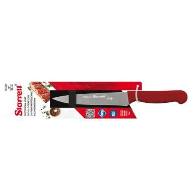 Imagem de Faca para Carne Lâmina Triangular Larga 20cm Vermelha Starrett KBKR301