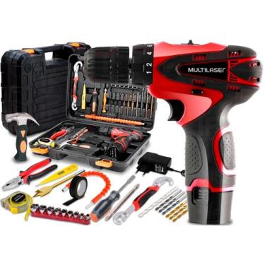 Imagem de Parafusadeira E Furadeira A Bateria 12v Maleta + Acessórios - Multilas