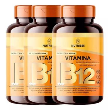 Imagem de Vitamina B12 Metilcobalamina 500mg 180 Cápsulas Alto Teor de Vitamina 