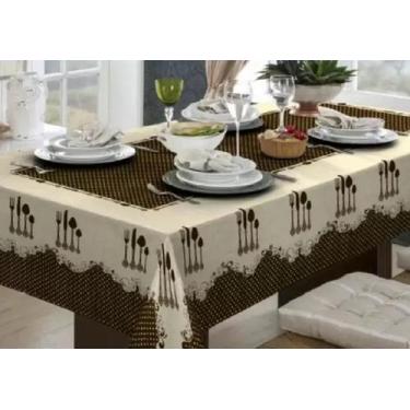 Imagem de Toalha Mesa Tecido De P. A Estamdo 6 Lugares 1,40m X 2,20m - THAIS  EN