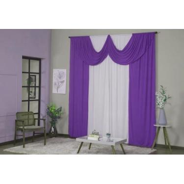 Imagem de Cortina Paris 4,00 x 2,80 Decorativa com Bando Sala Quarto Porta Balcã