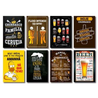 Imagem de Kit Placas Decorativas Top Cervejas e Frases Mdf - 8 Placas - Art Prin