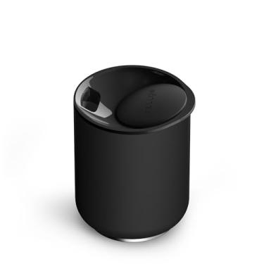 Imagem de Fellow Copo Rocky Lowball de 293 ml - Copo isolado de aço inoxidável para uísque e coquetel com interior de cerâmica e tampa giratória de seixos (preto fosco)