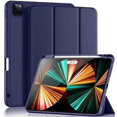 Imagem de Yuloigan Capa projetada para iPad Pro de 11 polegadas 4ª/3ª/2ª geração com suporte para lápis, capa protetora fina com três dobras para iPad 11 Pro 2022 (4ª geração) /2021 (3ª geração) /2020 (2ª