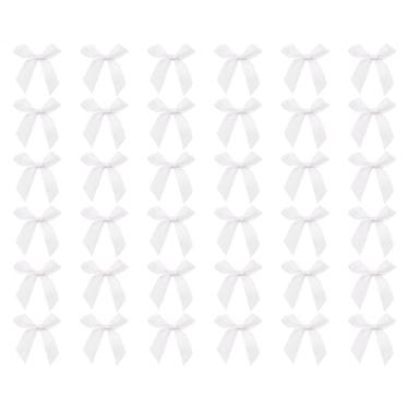 Imagem de Tupalizy Laços de fita mini laços de tecido de cetim flores para artesanato faça você mesmo, costura, scrapbook, lembrancinhas, festa de Natal, padaria, caixa de presente, embalagem, 50 x 50 x 12 mm,